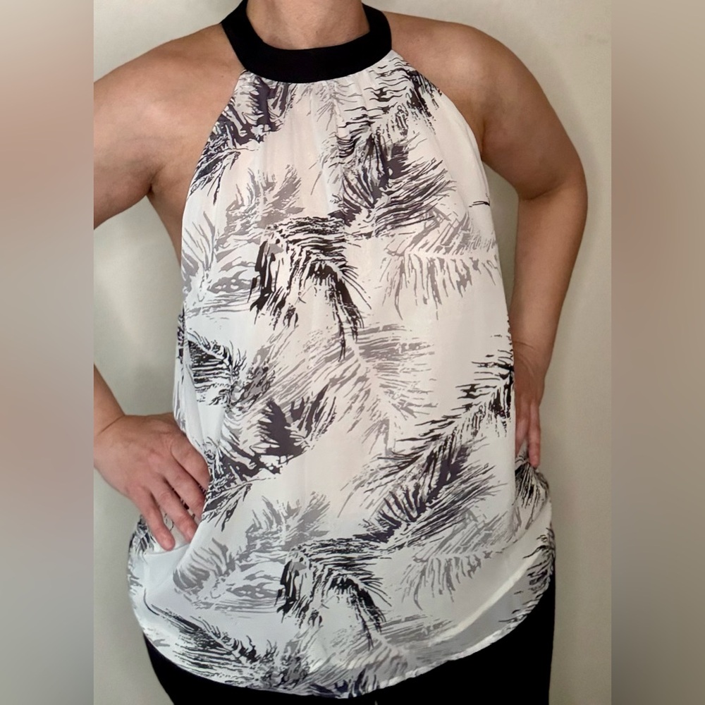 NWT ENTRO Tropical Halter Neck Lined Tank top